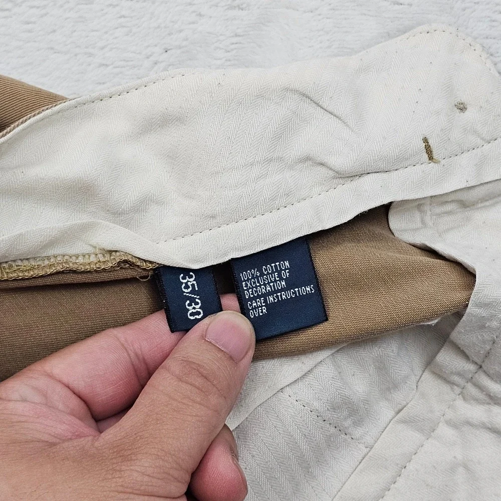 Polo Ralph Lauren Preston Pant Mens 35x28 (30) Short Khaki Chino Straight Preppy
